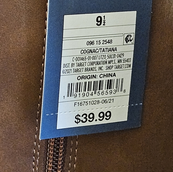 Universal Thread knee high brown leather heel boot women's 9.5 - Picture 5 of 9